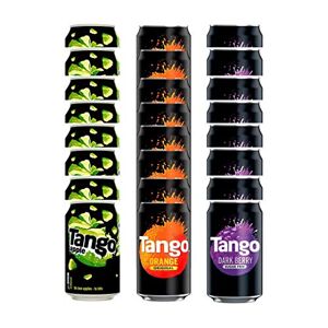 WDS Group Tango Mixed Variety Fizzy Soft Drink Can Set 330ml x 24 cans (Apple, Orange & Dark Berry)