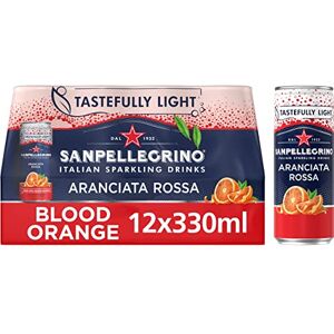 San Pellegrino Italian Sparkling Drinks Tastefully Light Sparkling Blood Orange Canned Soft Drink 12 x 330ml 69 kCals per Can