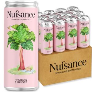 Nuisance Drinks - Rhubarb & Ginger Premium Botanical Soft Drinks Natural Flavours- Low Calorie - Vegan - Gluten Free - Zero Artificial Sweetners 12 x 250ml cans
