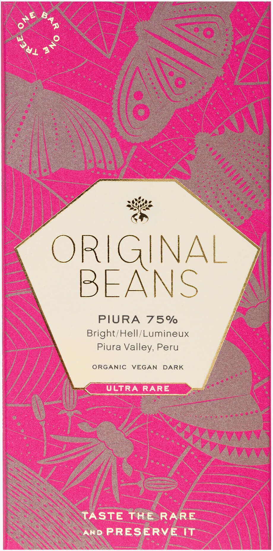 Original Beans Piura Porcelana 75% (Bio) Tal - Peru 70g Tafel