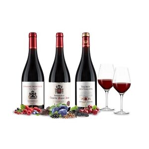 ebrosia Rotwein-Genuss S mit 3 Flaschen + 2 GRATIS-Gläser