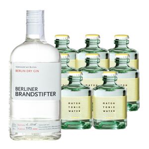 Berliner Brandstifter Gin & 8 x Match Indian Tonic Set (43,3 % vol, 2,3 Liter)