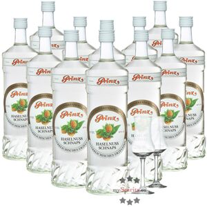 Fein 12 x Prinz Haselnuss-Schnaps + 2 gratis Schnapskelche (40 % Vol., 12,0 Liter)