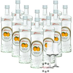 Fein 12 x Prinz Marillen-Schnaps + 2 gratis Schnapskelche (40 % Vol., 12,0 Liter)