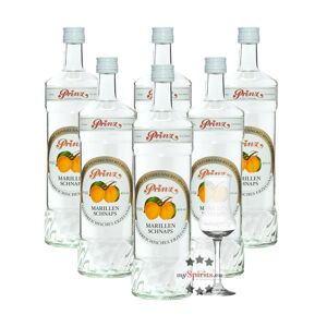 Fein 6 x Prinz Marillen-Schnaps + gratis Schnapskelch (40 % Vol., 6,0 Liter)