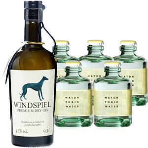 Windspiel Manufaktur Windspiel Gin & 5 x Match Indian Tonic Set (47 % vol, 1,5 Liter)