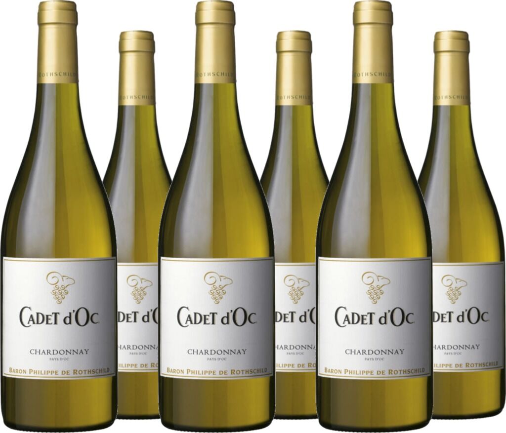 6er Vorteilspaket Cadet d'Oc Chardonnay Pays d'Oc IGP 2022 Baron Philippe de Rothschild