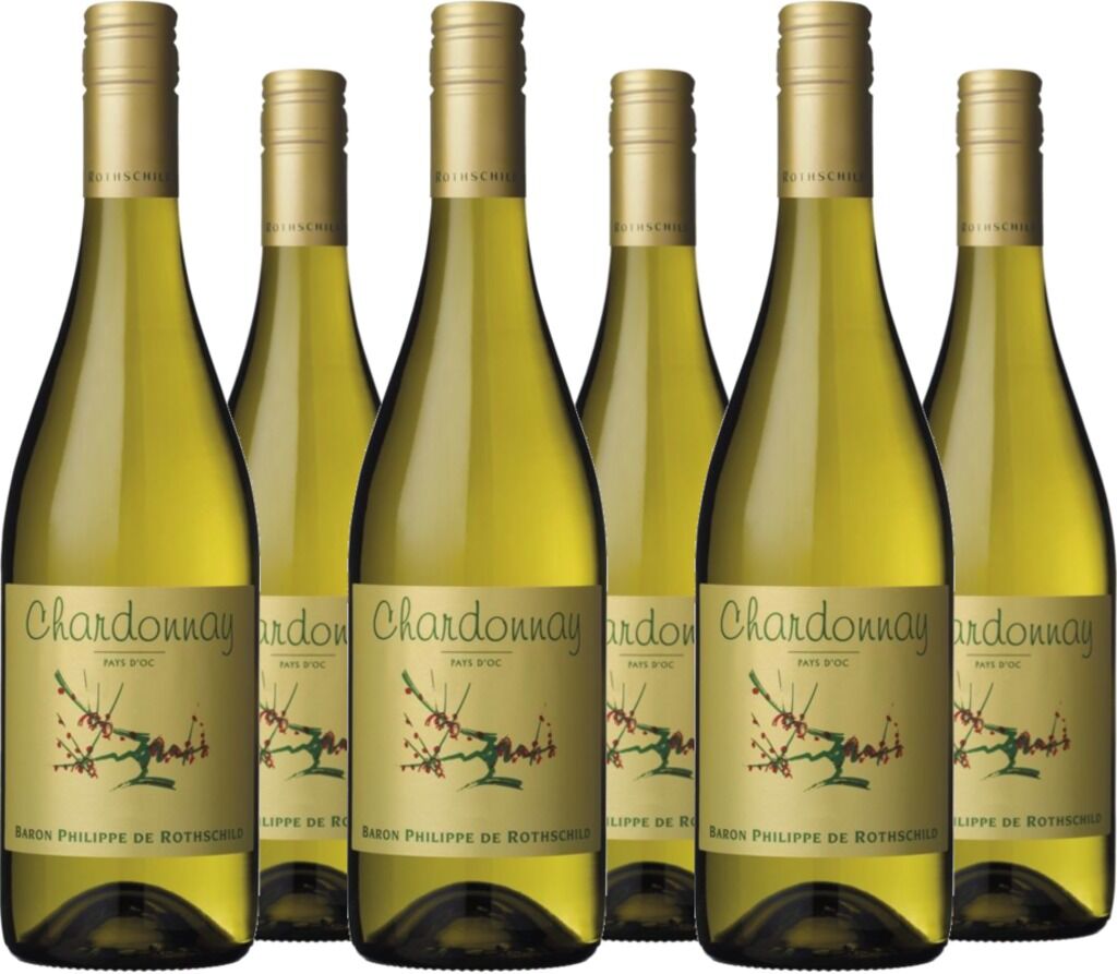 6er Vorteilspaket Les Cépages Chardonnay I.G.P. Pays d‘Oc 2022 Baron Philippe de Rothschild