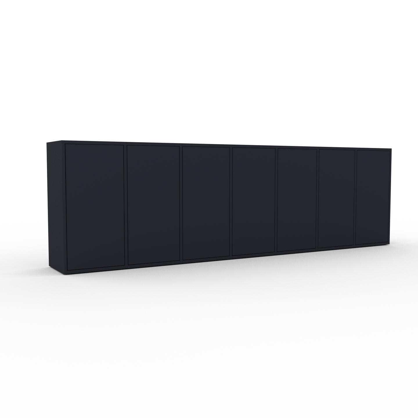 MYCS Bücherregal Anthrazit - Modernes Regal für Bücher: Türen in Anthrazit - 272 x 80 x 35 cm, Individuell konfigurierbar