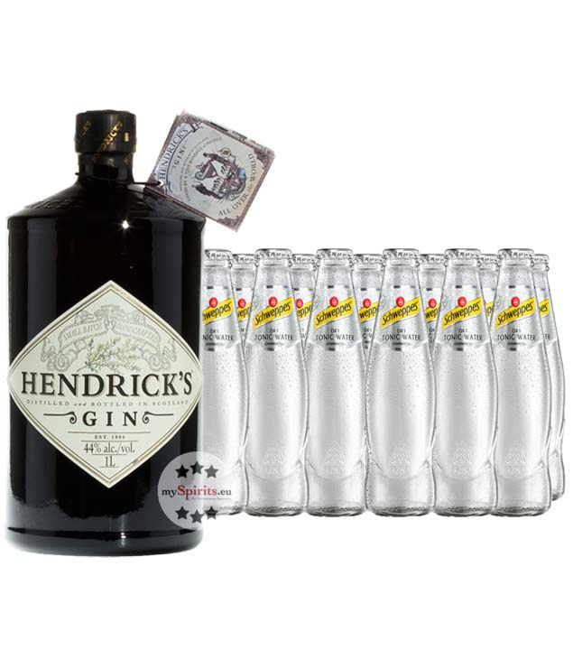 The Hendrick's Gin Distillery Hendrick’s Gin & 12 Schweppes Dry Tonic Water (44 % Vol., 3,4 Liter)
