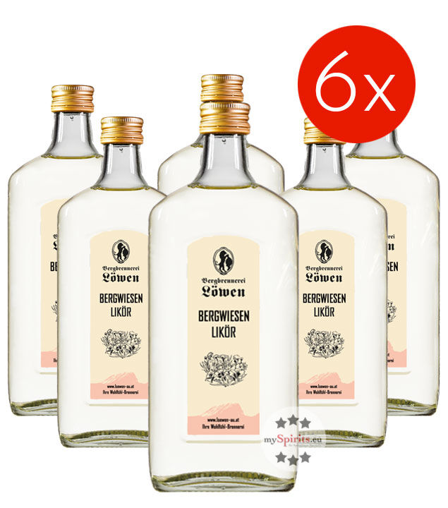 Bergbrennerei Löwen 6 x Löwen Bergwiesen Likör (22 % Vol., 3,0 Liter)