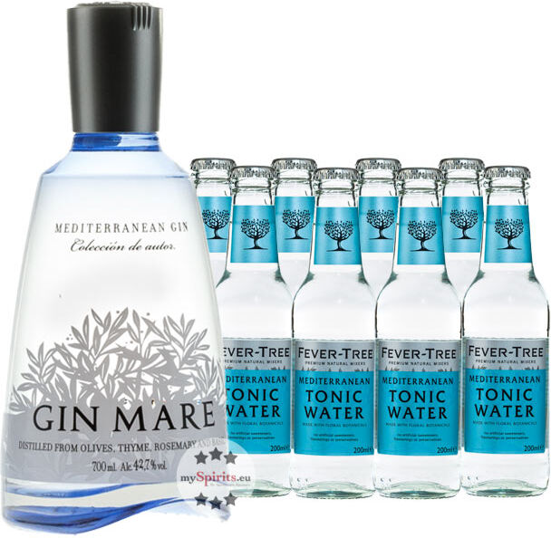 Gin Mare & 8 x Fever-Tree Mediterranean Tonic Water (42,7 % Vol., 2,3 Liter)