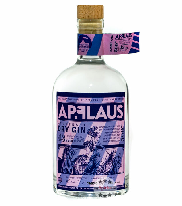 Applaus Stuttgart Dry Gin Applaus Gin (43 % vol., 0,5 Liter)