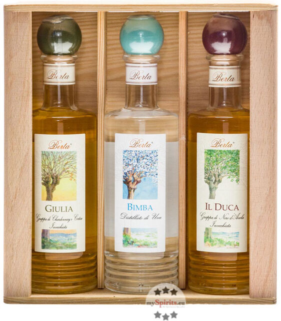 Distillerie Berta Berta Grappa Box Primavene mit 6 x  Flaschen (40 % Vol., 1,2 Liter)