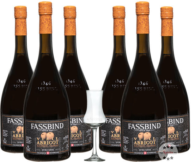 Fassbind Sechserpack Alte Aprikose - Vieil Abricot (40% Vol., 0,7 Liter)