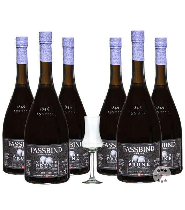 Fassbind Sechserpack Alte Pflaume - Vieille Prune (40% Vol., 0,7 Liter)