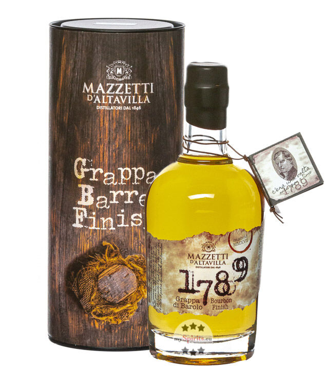 Mazzetti d’Altavilla Mazzetti 1789 Grappa di Barolo Bourbon Finish (43 % Vol., 0,5 Liter)