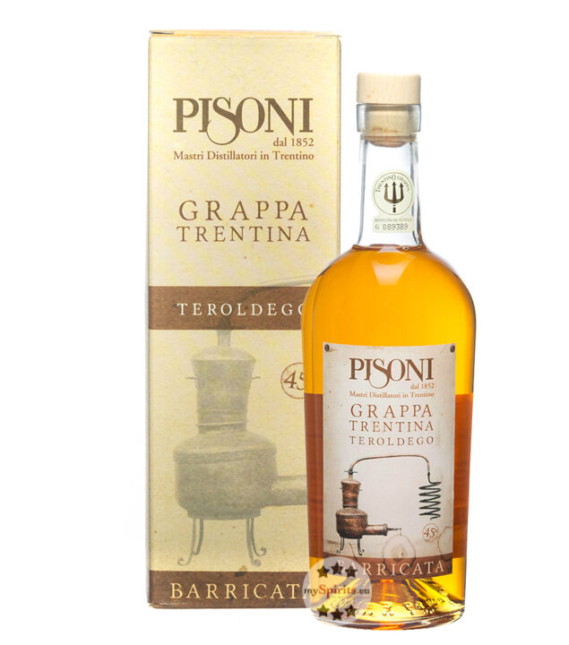 Distilleria F.lli Pisoni Pisoni Grappa Barricata Teroldego (45 % Vol., 0,7 Liter)