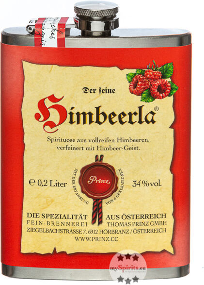 Fein Prinz Flachmann Himbeerla  (34 % Vol., 0,2 Liter)