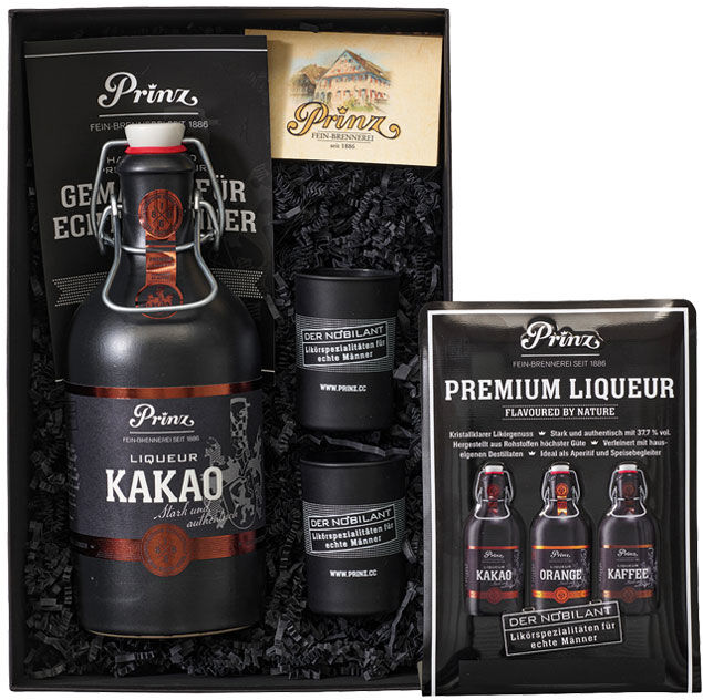 Fein Prinz Geschenk-Set Nobilant Männerbox Kakao (37,7 % Vol., 0,5 Liter)