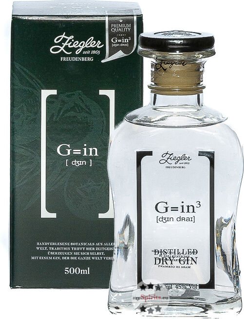 Brennerei Ziegler Ziegler Gin Classic G=in3 (45 % vol., 0,5 Liter)