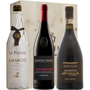 Amarone Trio Bolla, Monte del Frà, Domini Veneti [3x bot. Cassetta di Legno]