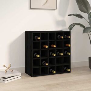 vidaXL Botellero de madera maciza de pino negro 56x25x56 cm