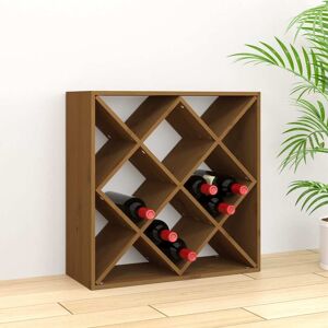 vidaXL Botellero madera maciza de pino marrón miel 62x25x62 cm