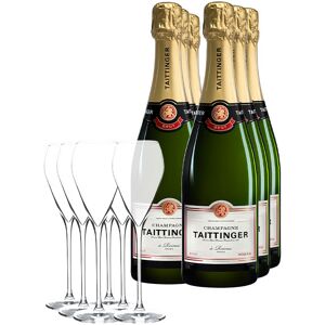 Champagne Pack Taittinger Brut Réserve (x6) con 6 Copas