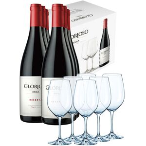 Rioja Pack Glorioso Reserva 2017 (x6) con 6 copas