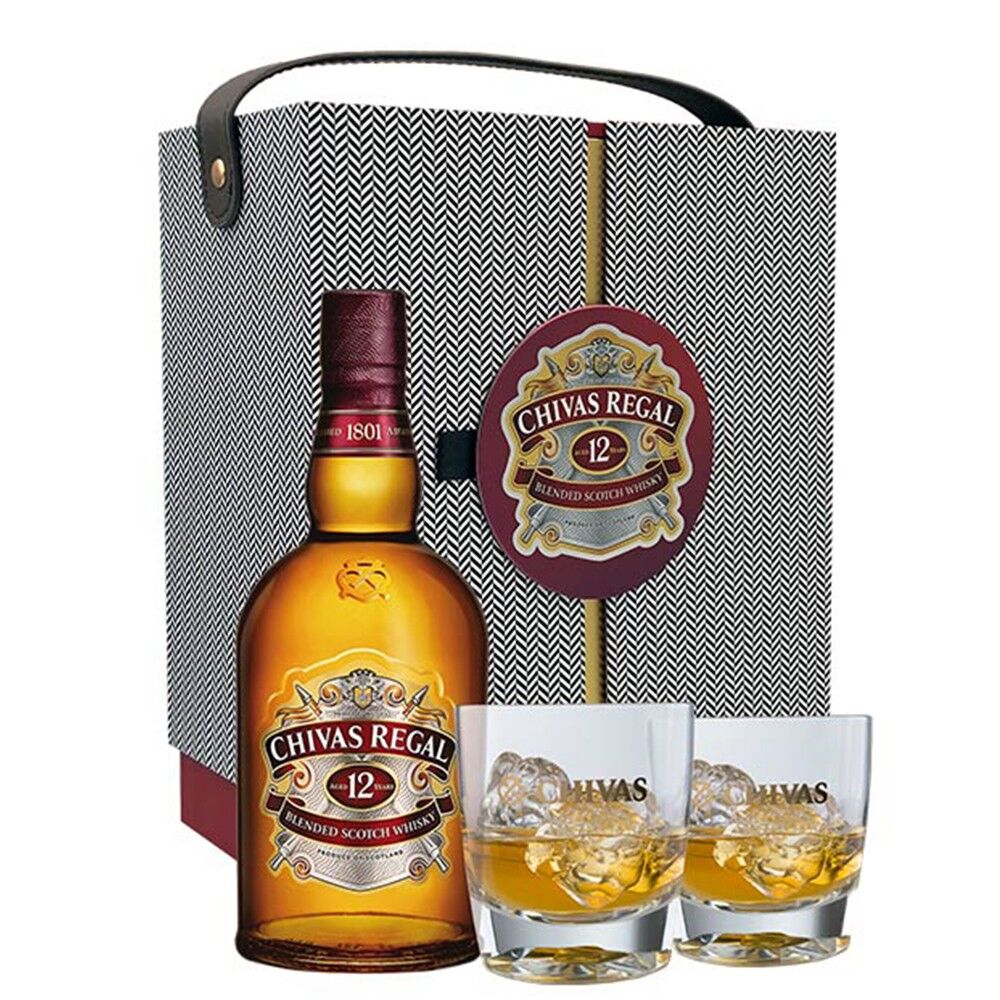 Chivas Brothers Maletin Chivas Regal 12 años + 2 Vasos