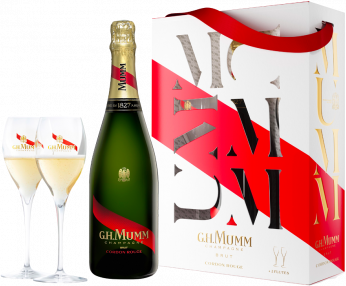 Champagne Mumm Cordon Rouge - Estuche 2 Copas