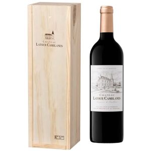 Castel Chateaux Grands Crus Coffret Cadeau Caisse Bois Château Latour Camblanes Seigneurie de Camblanes AOP Cadillac Côtes de Bordeaux Vin Rouge – 75cl - Publicité