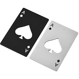 Dreamle Lot de 2 cartes à jouer en noir et blanc ouvre-bière pour homme fête des pères Saint Valentin cadeau d'anniversaire petit portable - Publicité