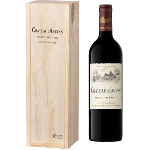 Castel Chateaux Grands Crus Coffret Cadeau Caisse Bois Château Arcins AOP Haut Medoc Cru Bourgeois Vin Rouge – 75cl - Publicité