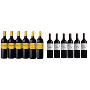 DELTA NEGOCE BORDEAUX DE DAUZAC AOC Bordeaux Grand Vin Rouge de Bordeaux 100% Vegan 6 Bouteilles 0,75l & MADAME DE LAUJAC 2017-6 bouteilles Grand Vin Rouge de Bordeaux Médoc AOP Médoc 2017 - Publicité