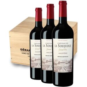 GÉRARD BERTRAND Château de la Soujeole Grand Vin Rouge   Cabernet Franc/Merlot/Malbec   AOP Malepère Sec   Avec Caisse Bois (6 x 0.75 l) - Publicité