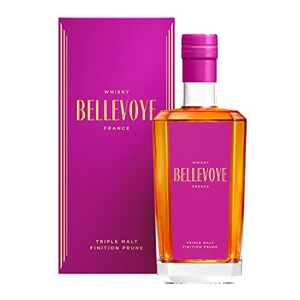 Bellevoye Prune Whisky Triple Malt Double médaille d’or Concours Mondial de Bruxelles 2022 Whisky Français 43 % Alcool Origine : 100 % France 70 cl - Publicité
