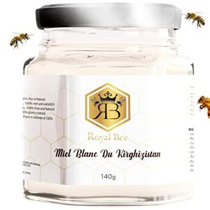 Royal Bee Miel blanc du Kirghizistan 140 G + 1 Cuillère en bois Naturel Biodégradable   100% naturel brut pur non filtré Qualité Premium Sans Conservateur - Publicité