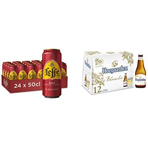 Leffe Bière Fruitée  Ruby 5% Pack 24 Canettes 50cl & Bière Hoegaarden Blanche 4.9% Pack 12 Bouteilles 25cl - Publicité