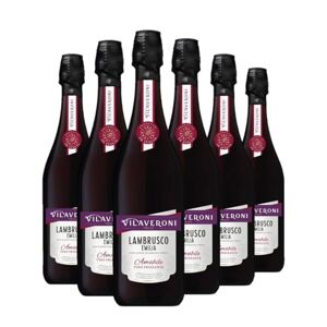 Castel Freres Vilaveroni Lambrusco Emilia IGT Amabile Vin Rouge Pétillant Italien Doux Lot de 6 bouteilles x 75cl - Publicité