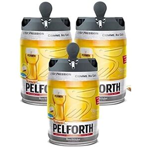 PELFORTH Les5CAVES Pack 3 fûts  Fût de bière blonde Compatible Beertender Lot de 3 fûts x 5L - Publicité