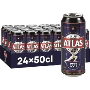 Atlas Bière Blonde Pack 24 Canettes 50cl - Publicité