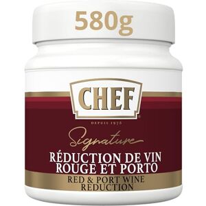 CHEF Réduction De Vin Rouge et Porto Végan et Sans Gluten Aides culinaires, Gamme Signatures en Pâte Pot de 580 g - Publicité