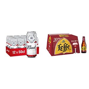 Bud Bière  5% Pack 12 Canettes 50cl & Bière Fruitée Leffe Ruby 5% Pack 20 Bouteilles 25cl - Publicité