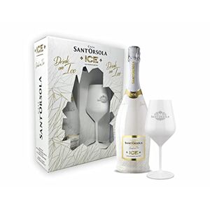 SANT'ORSOLA ICE Vin Demisec Petillant Italien avec verre dans une boîte cadeau 1 Bouteille x 75 cl - Publicité