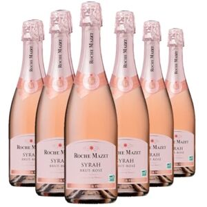 ROCHE MAZET Vin Rosé Pétillant Brut 100% Syrah Vin de France Lot de 6 bouteilles x 75 cl - Publicité