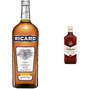 RICARD Pastis de Marseille 200cl 45% & Ballantines Bouteille en Verre Whisky 40% Not Stated Blended Scotch 1.5 L - Publicité