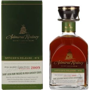 Admiral Rodney OFFICER'S RELEASES N°2 Saint Lucia Rum IRISH WHISKEY CASK FINISH 2009 45% Vol. 0,7l in Giftbox - Publicité