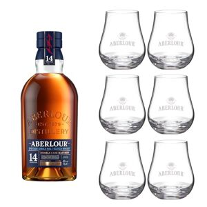 ABERLOUR Pack  14 ans + 6 verres Whisky Ecossais Single Malt 40%, 70cl - Publicité